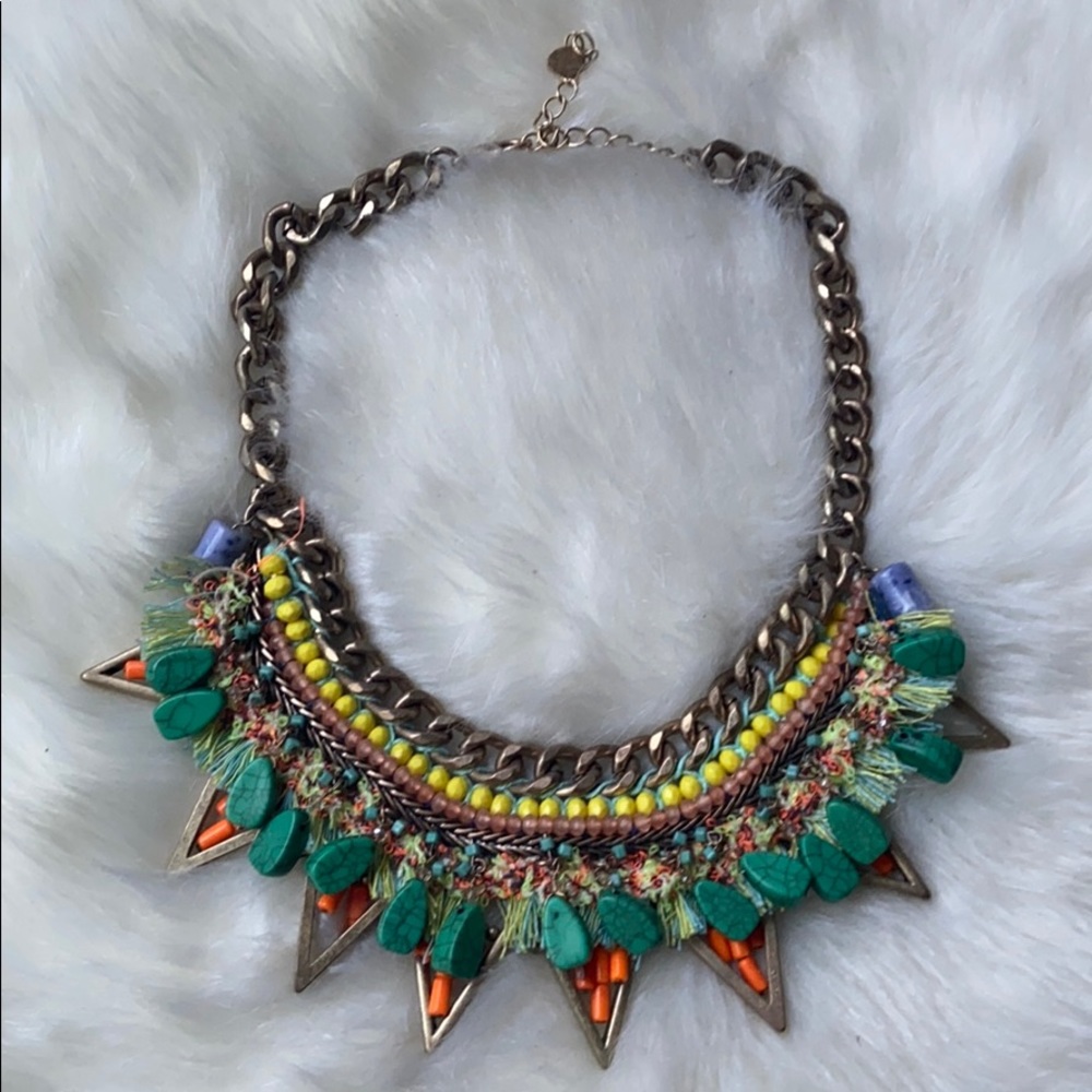 Zara brass chain ethnic necklace